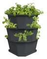 GUSTA GARDEN Paul Potato Kartoffelturm 3 Etagen Anthrazit - Hochbeet Turm Kartoffeln - Garten & Balkon - Schädlingsschutz - 0,2m² - 56L Erdvolumen