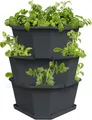 Gusta Garden Hochbeet PAUL POTATO Starter (effizienter Kartoffelanbau inkl. Schädlingsschutz), Kartoffelturm mit 3 Etagen und Untersetzer, anthrazit
