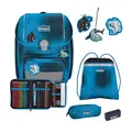 Schulranzen Jungen Scout GENIUS Exklusiv Safety Light Polar Blue 5-teiliges Set