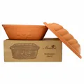 Brotkasten Berti Terrakotta mit Deckel 100% natural Geschenk-Karton Brottopf