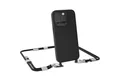 EAZY CASE Handykette Carabiner Chain für Apple iPhone 15 Pro 6,1 Zoll, Ketten Hülle Cross Bag Case Kettenhülle abnehmbare Kordel in Schwarz
