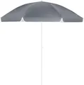 Kingsleeve® Sonnenschirm UV 50+ Tragetasche groß Strandschirm wasserabweisend neigbar höhenverstellbar Erdspieß Balkon Strand Rund Gartenschirm Anthrazit