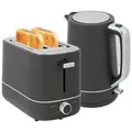 HOMCOM Wasserkocher Toaster Set Frühstück-Set mit 1,7L Wasserkocher Grau - Grau
