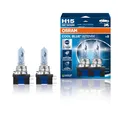 Osram COOL BLUE® INTENSE H15, +20% mehr Helligkeit, bis zu 3.700K, Halogen-Scheinwerferlampe, LED-Look, Duo Box (2 Lampen), 64176CBN-HCB