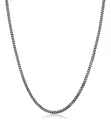 Kuzzoi Exklusive Herren Halskette mit Panzer Glieder (5 mm) oxidiert für Anhänger, Massive Kette für Mann oder Freund, Robuste Herrenkette aus 925 Sterling Silber, Länge 60 cm