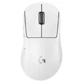 Logitech G PRO X SUPERLIGHT 2 DEX - Maus - ergonomisch - Für Rechtshänder - optisch - 5 Tasten - kabellos, kabelgebunden - 2.4 GHz, USB - weiß - Weiß