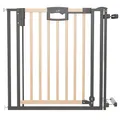 Geuther Treppenschutzgitter Easylock Plus | Türschutzgitter ohne Bohren inkl. Klemmen | Breite 84,5-92,5 cm | Türgitter Baby | Kinderschutzgitter beidseitig öffnend | Natur-Anthrazit