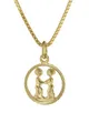 trendor Sternzeichen Zwilling 333 Gold + goldplattierte Kinder-Kette Tierkreiszeichen, liebevoller Halsschmuck für Mädchen und Jungen, Geschenkidee, 75990-06