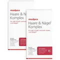 medpex Haar & Nägel Kapseln Duo - Mit Kieselerde, Cystein und Biotin, 2X120 St