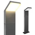 max K O M F O R T LED Standleuchte Außen Schwarz 80cm – Moderne Gartenleuchte IP44 9W 630lm warmweiß – Aluminium Wegbeleuchtung für Terrasse, Pfad & Eingangsbereich 1505A-800