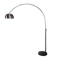 Stylische Bogenleuchte LOUNGE DEAL chrom gebürstet Marmorfuß 170 cm E27 60 W ausziehbar Wohnzimmerleuchte Stehleuchte Stehlampe Wohnzimmer