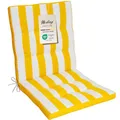 Herlag Niederlehner-Polsterauflage Mia 100x50x5cm | Gestreifte Gartenstuhlauflage | Auflage Blockstreifen für Niedriglehner | Pflegeleichte Easy-Line | Öko Tex 100 | 1 Polster | Gelb-Gestreift