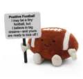 40YARDS Dekokissen American Football Glücksbringer Positive Football Kuscheltier, Weiches Plüschkissen in Football Form – mit Motivationsschild