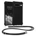 kwmobile Necklace Case kompatibel mit Google Pixel 8 Hülle - Cover mit Kordel zum Umhängen - Silikon Schutzhülle Schwarz