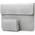 HYZUO 13,3-14 Zoll Laptophülle Laptop Hülle Tasche Kompatibel mit MacBook Pro 14 M4/M3/M2/M1 Pro/Max A3401 A3185 A3112 2025-2021, MacBook Air 13,3 A1369 A1466, 13,8/13,5 Surface Laptop 7-1, Hellgrau-H