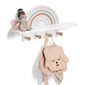 Kinder-Wandgarderobe aus MDF und Kiefer Regenbogen-Design