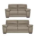 Polstergarnitur CALIA ITALIA "Gaia, hochwertige Garnitur aus 2-Sitzer und 3-Sitzer, edles Design", beige (biscotto), Leder BULL
