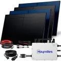 SUNNIVA Balkonkraftwerk 2000 W mit Hoymiles 800 W Wechselrichter inkl.5m Kabel 4x 500 W Solarmodule Bifazial Fullblack Glas-Glas