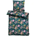 Apelt Mako-Satin Bettwäsche Chiara petrol 155x220 cm + 80x80 cm - bunt