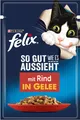 FELIX 26er Pack So gut wie es aussieht Katzenfutter Rind Nassfutter 26x85g
