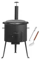 BBQ-Toro Gusseisen Kazan 19 L mit Kazan Ofen Ø 44 cm, Gusstopf mit Deckel, Gulaschkessel, Feuertopf