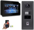 Goliath IP Video Türsprechanlage: 7-Zoll 2 Familienhaus, Fingerprint, RFID, Anthrazit : 7 Zoll Schwarz : 4er POE : Unterputzdose Anschluss: 4er POE Monitor Farbe: 7 Zoll Schwarz Montage: Unterputzdose