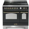 RNMD 96 MFTE / 5 I Standherd mit Doppelbackofen 90 cm - BLACK MATT / MESSING
