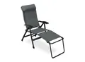 ELONEO Campingstuhl faltbarer Klappstuhl Liegestuhl mit Beinauflage, Grau