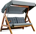 Casa Padrino Luxus Hollywood Schaukel Anthrazitgrau / Braun - Moderne Wetterfeste Garten Schaukel mit Sonnendach - Garten Möbel - Terrassen Möbel