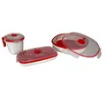 Snips - Microwave Frischhaltedosen Set 3, Mikrowelle Vorratsdosen mit Deckel - Dampfgarer für Mikrowelle 2L, Eierkocher und Suppentasse Tasse Mug Mikrowellenschüssel, Mikrowellenbehälter Made in Italy