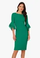 Adrianna Papell Abendkleid Knit Crepe Tiered Sleeve Dress Zeitlos, 3/4 Ärmel, schöne Silhouette