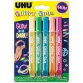 UHU Glitter Glue GLOW IN THE DARK, Tuben 5x10ml