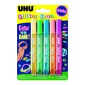 2-40x UHU Glitzerkleber Glitter Glue "GLOW IN THE DARK", 5 x 10 ml