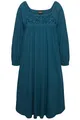 Ulla Popken große Größen Midikleid 46+ dunkles petrol Tunika Kleid Ziersteine