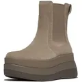 Fitflop F-Mode Stack Suede Chelsea Boots Stiefel braun 38 EU