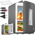 KESSER® Mini Kühlschrank Kühlen & warmhalten auch als Minibar & Kühlbox für Auto - Dunkelgrau