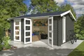 Gartenhaus Blockhaus  Satteldach 28 mm Carroz 2 grün 476x380 cm Lasita