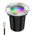 ledscom.de Bodeneinbauleuchte BOLI für außen, IP67, edelstahl, gefrostet, rund, 108mm Ø inkl. LED RGB Lampe, smart 473lm