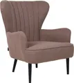 SVITA ARTHUR Sessel Relaxsessel Ohrensessel Modern Gepolstert Stoff Braun