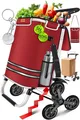 KESSER® Einkaufstrolley Treppensteiger mit Kühlfach klappbar mit 56L Kapazität und belastbar bis 50kg | 3in1 Trolley Sackkarre & Umhängetasche | Faltbarer Einkaufswagen inkl. Einkaufschip, Bordeaux