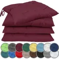 Sitzkissen Stuhlkissen mit Bändern 40x40cm 4er-Set in verschiedenen Farben Bordeaux rot - bordeaux