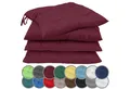 NatureMark Sitzkissen 4er-Set Stuhlkissen 40x40cm mit Bändern, Sitzpolster Kissen 4er Pack, schadstoffgeprüft, Bordeaux rot