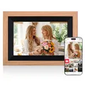 Digitaler Bilderrahmen Rollei Smart Frame WiFi 105 10,1 Zoll Frameo WLAN Digital Photo Frame 1920x1200 IPS Touchscreen 32GB Speicher Holz Braun Digitaler-Bilderrahmen-Digital-Elektronischer-Fotorahmen