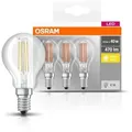 3er Pack Osram E14  BASE LED Leuchtmittel Filament 4W wie 40W Warmweiße Wohnungsbeleuchtung