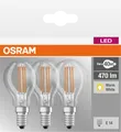 OSR 405807581933 - LED-Lampe BASE E14, 4,5 W, 470 lm, 2700 K, Filament, 3er-Pack