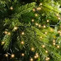 LED Lichterkette - Weihnachtslichterkette - 500 bernstein LED - L: 11m - 8 Modi/ Timer - für Außen - dunkelgrün
