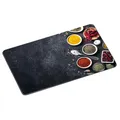 Kesper Glas Schneideplatte schwarz Motiv Spices 38 x 28.5 x 0.7cm