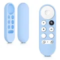 kwmobile Hülle Fernbedienung kompatibel mit Google Chromecast 2020 4K / Chromecast 2022 HD Hülle - Silikon Case für TV Zubehör in Hellblau