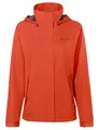 VAUDE Escape Light Regenjacke Damen – wasserdicht, atmungsaktiv und winddicht mit 2-Lagen-Membran, verstaubare Kapuze, 420g leicht, glowing red,34