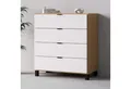 Vox Kommode SIMPLE Sideboard mit 4 Schubladen, Maße B/T/H: 90/47/94,5 cm, Soft-Close Function, mit schwarzen Metallgriffe